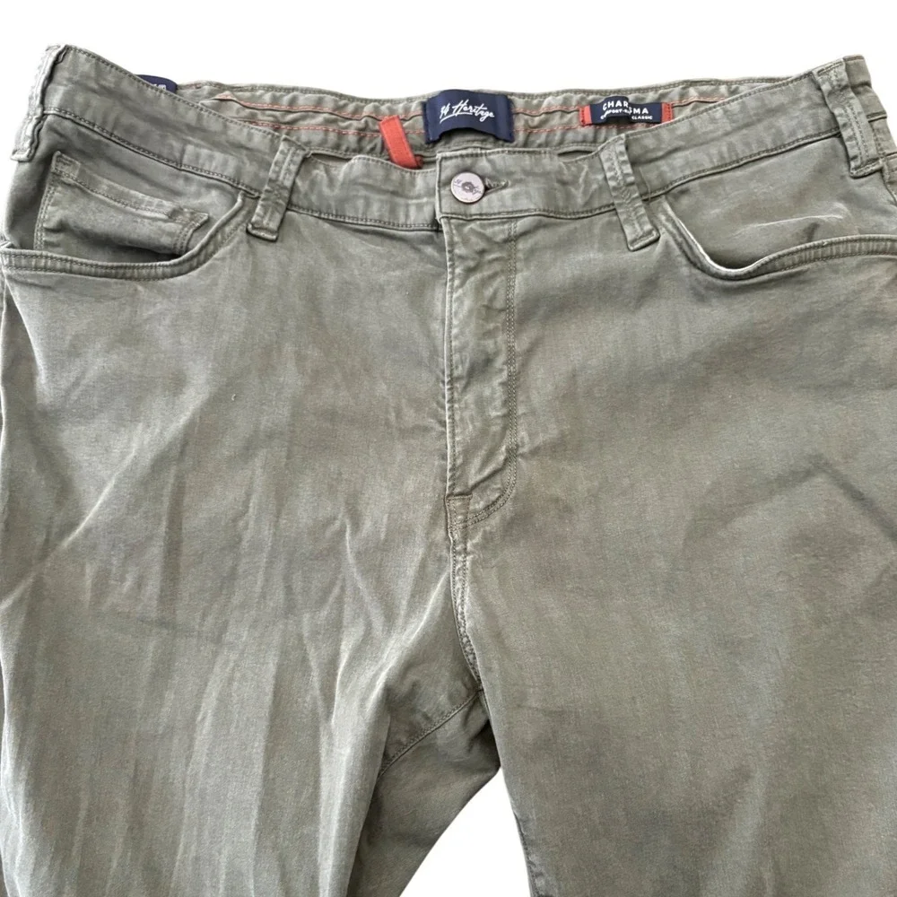 34 Heritage Charisma Pants Mens 40x34 Olive Green Comfort Rise Classic Fit Jeans